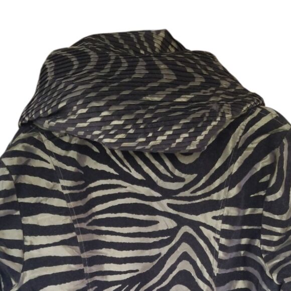 UbU Black Flocked Zebra Print Jacket Gold Metallic Size Large - Picture 3 of 6